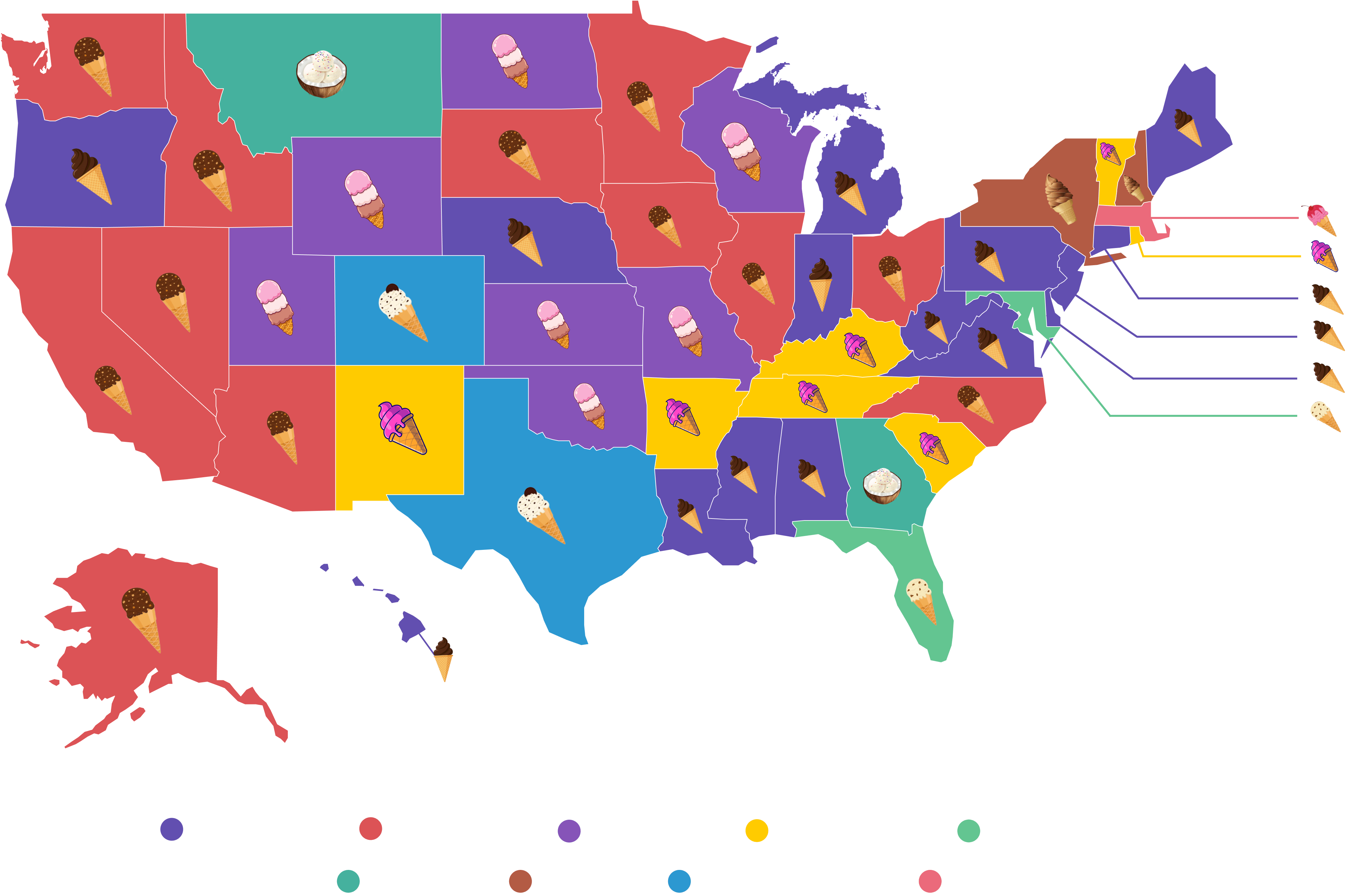 Map of Most Popular Chain Restaurants in America